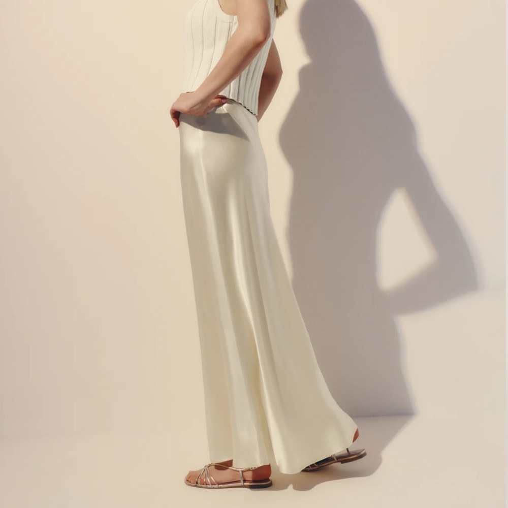 Reformation Layla Silk Skirt Sugar